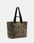 Фото #4 товара AllSaints Izzy fuzzy tote bag in leopard print