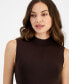 Фото #3 товара Women's Mock Neck Sleeveless Knit Top