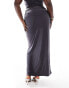 Фото #3 товара Kaiia Plus ruched column maxi skirt co-ord in charcoal