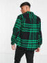 ONLY & SONS heavyweight check shirt in black and green