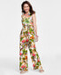Фото #1 товара Women's High-Rise Tropical-Print Pants, Created for Macy's