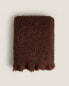 Carded wool throw