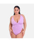 Фото #3 товара Plus Size Kailani Ruched Swimsuit - Lilac
