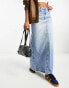 COLLUSION a-line long maxi denim skirt in vintage blue wash