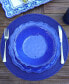 Blue Indigo Crackle Set of 4 All Purpose Bowl 8.5" x 2", Service For 4