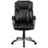 Фото #3 товара Mid-Back Black Leather Executive Swivel Chair With Padded Arms