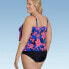 Women's UPF 50 Teired Tankini Top - Aqua Green Multi X