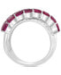 ფოტო #3 პროდუქტის EFFY® Ruby (2 ct. t.w.) & White Sapphire (1/2 ct. t.w.) Crossover Statement Ring in Sterling Silver