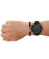 ფოტო #4 პროდუქტის Men's Griffed Chronograph Black Silicone Watch 48mm Gift Set