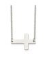 Chisel polished Sideways Cross on a 21 inch Cable Chain Necklace