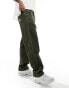 Фото #4 товара Wrangler Casey Jones workwear loose cord carpenter trousers in dark green