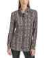 Women's Python-Print Cowlneck Long-Sleeve Top