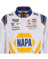 Men's White Chase Elliott NAPA Twill Driver Uniform Full-Snap Jacket