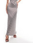 Фото #2 товара 4th & Reckless satin maxi skirt co-ord in cream and chocolate stripe