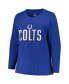 Women's Royal Indianapolis Colts Plus Size Foiled Play Long Sleeve T-shirt