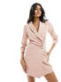 Miss Selfridge blazer dress with ruched detail in dusty pink 40 - фото #3