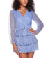 ფოტო #1 პროდუქტის Juniors' Metallic V-Neck Belted Tiered Dress