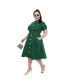 Фото #1 товара Plus Size 1950s Contrast Button Swing Dress