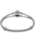 ფოტო #2 პროდუქტის Rose Bloom Clasp Snake Chain Bracelet in Sterling Silver