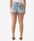 ფოტო #2 პროდუქტის Women's Jayde Mid Rise Big T Denim Shorts