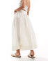 & Other Stories maxi skirt with ruched basque in light beige