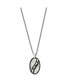 Black IP-plated 2 Piece FOOTPRINTS Pendant Curb Chain Necklace