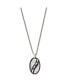 ფოტო #3 პროდუქტის Black IP-plated 2 Piece FOOTPRINTS Pendant Curb Chain Necklace