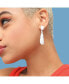 ფოტო #4 პროდუქტის Women's White Textured Teardrop Earrings