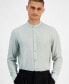 Фото #3 товара Men's Regular-Fit Crinkled Button-Down Band-Collar Shirt, Created for Macy's