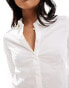 ASOS DESIGN Petite long sleeve fitted shirt in white