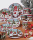 Фото #3 товара Christmas Gnomes 11" Dinner Plates Set of 4, Service for 4