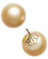 ფოტო #1 პროდუქტის Cultured Golden South Sea Pearl (13mm) Stud Earrings in 14k Gold