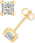 Фото #3 товара Diamond Princess-Cut Stud Earrings (3/4 ct. t.w.) in 14k Gold