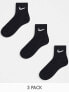 Фото #2 товара Nike Training unisex 3 pack ankle socks in black