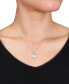 Фото #2 товара Macy's cultured Freshwater Pearl (11mm) & Diamond (1/10 ct. t.w.) 17" Pendant Necklace in 10k White Gold