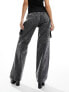 Фото #2 товара Simmi pocket detail wide leg jeans in grey denim