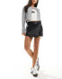 JJXX low rise wrap faux leather skirt in black