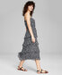 Фото #3 товара Women's Tiered Sleeveless Midi Dress, Created for Macy's