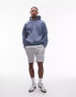 Фото #7 товара Topman – Locker geschnittener Kapuzenpullover in blauer Vintage-Waschung