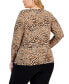Фото #2 товара Plus Size Animal-Print Ruched Top, Created for Macy's