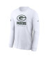 Фото #2 товара Men's White Green Bay Packers Sideline Performance Long Sleeve T-shirt