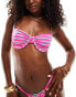 Фото #4 товара Mango striped bikini top in pink