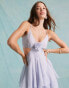 Фото #3 товара Miss Selfridge occasion chiffon corsage tiered maxi dress in blue