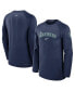 Фото #1 товара Men's Navy Seattle Mariners Authentic Collection Game Time Raglan Performance Long Sleeve T-Shirt