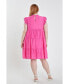 Фото #3 товара Women's Plus size Contrast Merrow Babydoll Dress