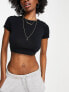 Фото #1 товара ASOS DESIGN Hourglass fitted crop t-shirt in black