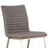 Café Brushed Stainless Steel Dining Chair in Gray Artificial leather with Walnut Back - Set of 2