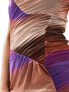 Фото #5 товара Vero Moda ruched mesh maxi dress in brown ombre print