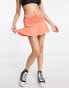 ASOS DESIGN jersey ruched front flippy mini skirt in orange