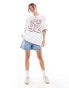 ASOS DESIGN oversized t-shirt with Hawaii sport graphic in white